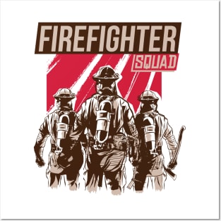 Firefighter Squad - Firemen Posters and Art